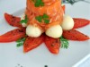 Свежий лосось с грушей и соусом из лайма и меда