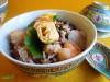 Жареный рис с грибами, беконом и креветками