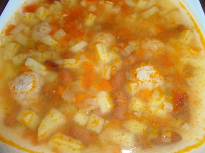 Суп фасолевый с фрикадельками