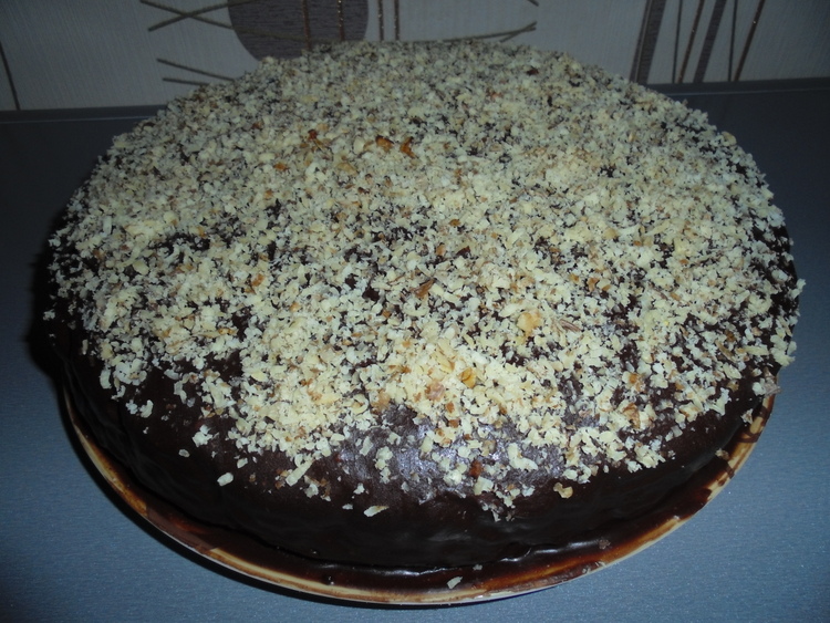 Шоколадный глазированный кекс-торт