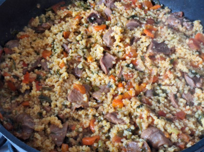 Индюшиные желудки с овощами и гарниром : Вторые блюда