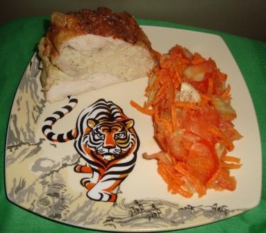 Куриный рулет с картофелем, сыром и чесноком : Вторые блюда