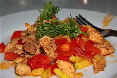 Фрикасе оригинальное, с курицы (остро-сладкое) : Вторые блюда