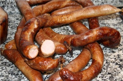 Колбаса домашняя( копчёная, запечёная и жаренная на огне) : Закуски и ...